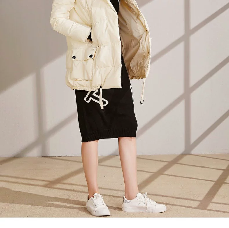 Mùa thu nước Yiren 2019 Mùa đông Sản phẩm mới Thời trang nữ Tất cả phù hợp với tính cách giản dị Áo trùm đầu xuống FV687 - Xuống áo khoác