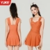 Đồ bơi nữ một mảnh góc phẳng che bụng váy ôm bảo thủ cỡ lớn phong cách cổ tích gợi cảm suối nước nóng 2024 mùa hè mới đồ bơi nữ 2 mảnh màu đen đồ bơi chống nắng cho nữ 