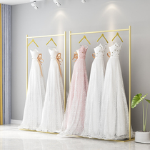 Golden wedding shelf display rack wedding dress shop high-end floor hanger photo studio dedicated to hanging wedding dress rack iron art