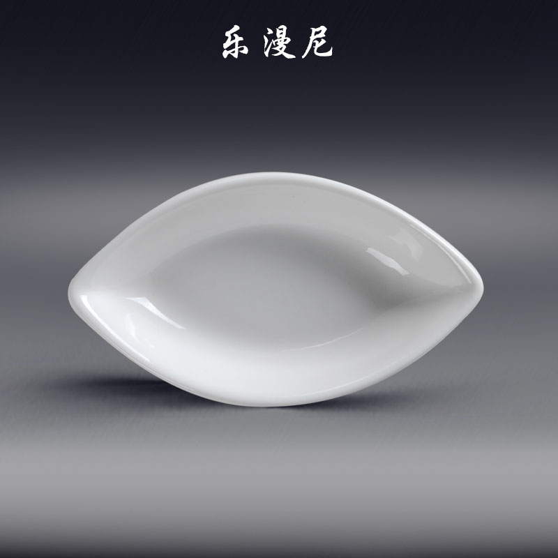 Le diffuse, with double leaves disc - hotel tableware, double - pointed hotpot sauce dab of pure white ceramic plate sauce vinegar