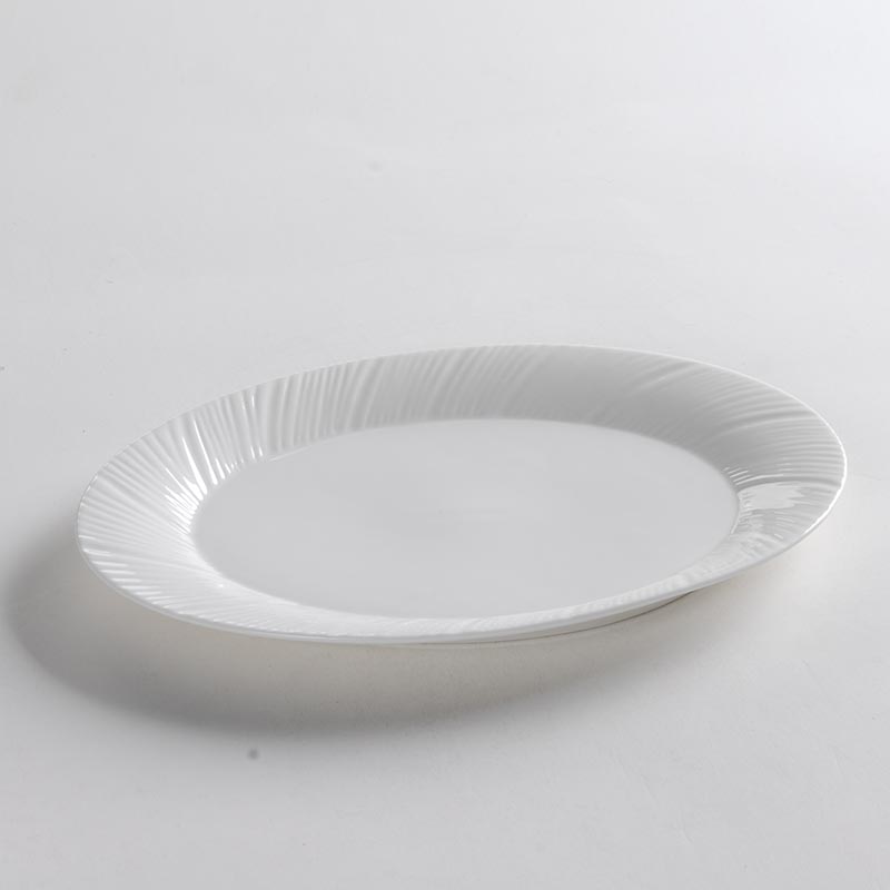 Le diffuse, to spin grain egg - shaped plate pure white hotel ceramic tableware hot dish fish dish