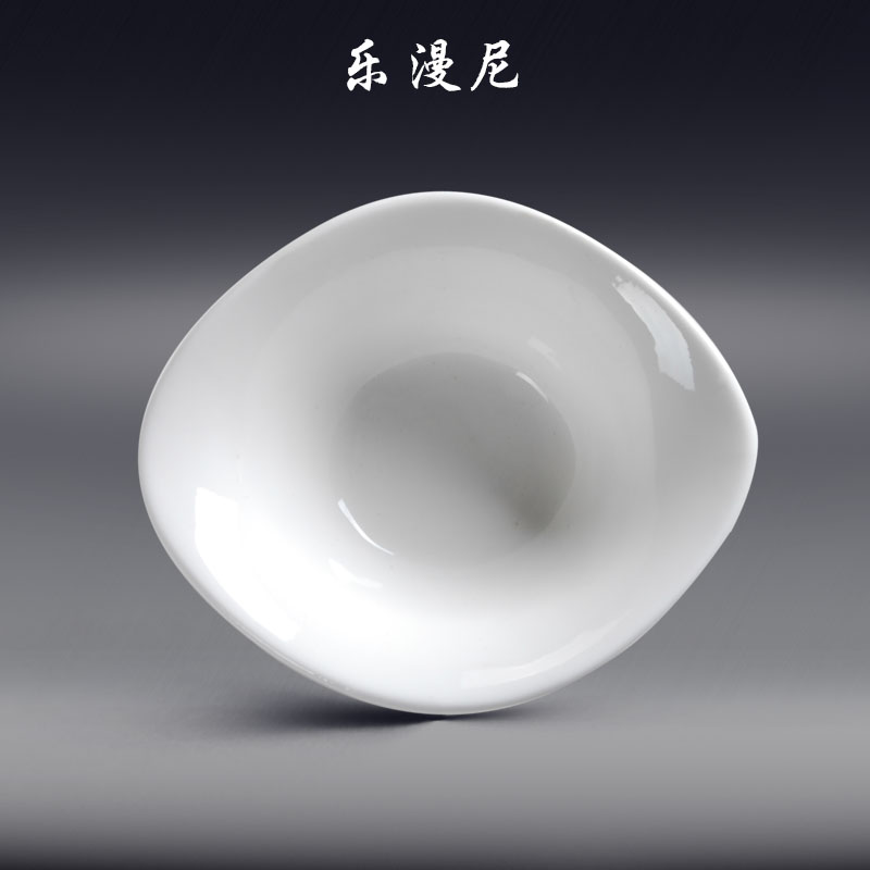 Le diffuse, square foot golden bowl - hotel tableware wing sauce pot dab of pure white ceramic plate sauce vinegar