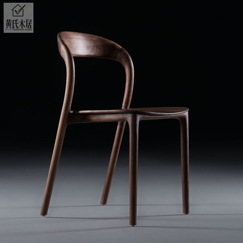 Nordic Solid Wood Dining Chair Black Walnuts Log Coffee Chair With Armrests Leaning Back Chair Book Room Chair Desk Chair Customised