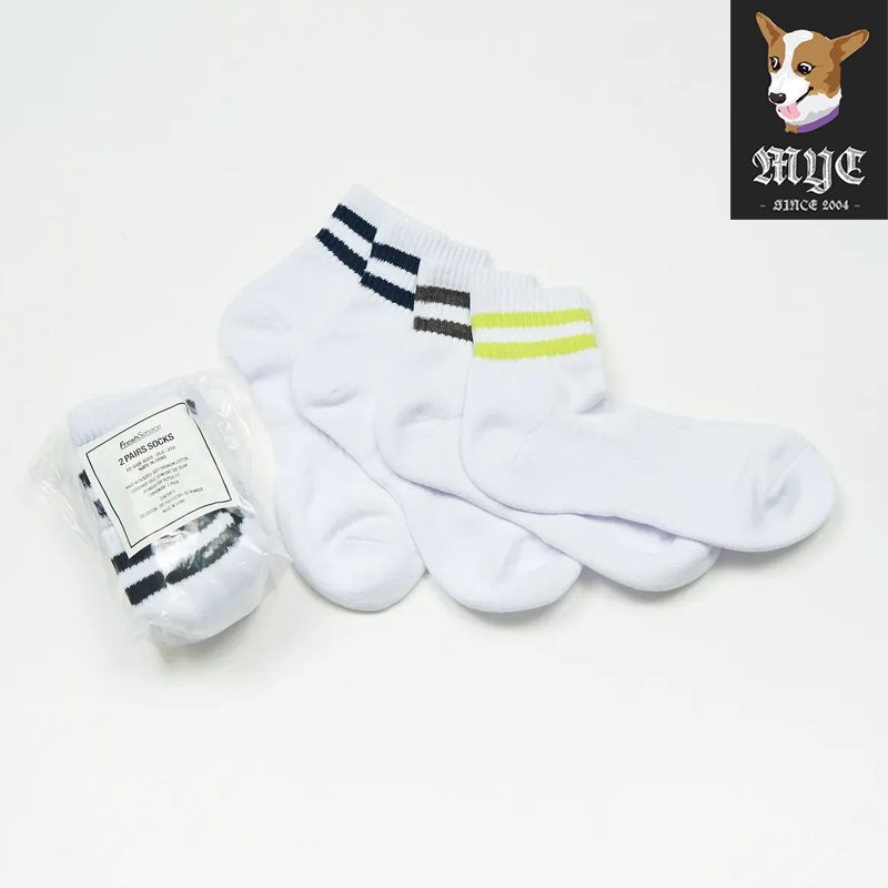 Fresh Service 2-Pack Line Crew Socks Striped Sports Socks Mid-Calf Socks 26Ss