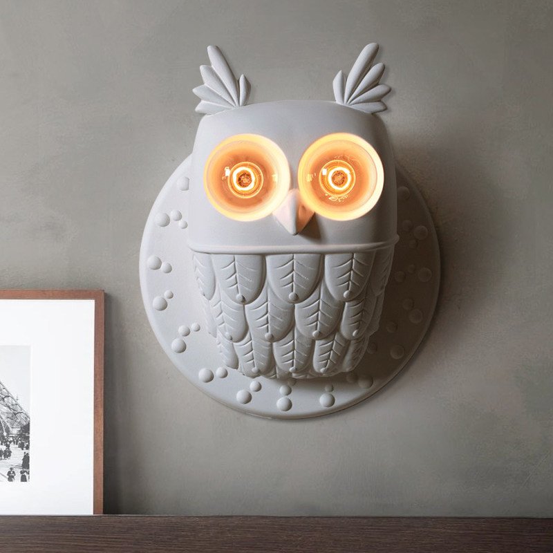 Owl Wall Lamp Italy KarmanTivedo Hotel Creative Aisle Stair Lamp Bedroom Bedside Lamp Wall Lamp