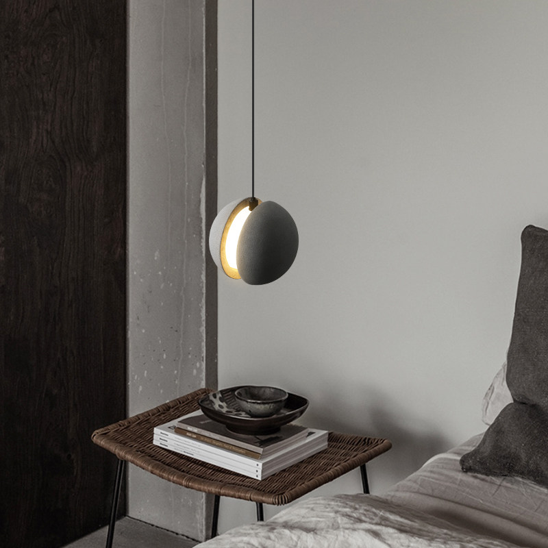 Nordic lamp lunar round ball industrial wind dining room bar window modern minimalist minimalist bedroom long line headboard pendant light