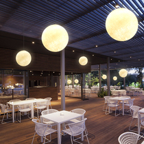 Moon Chandeliers Outdoor Waterproof Personality Creativity Tooling Business Hotel Garden Balcony Decoration Mesh Red Milk Tea Shop Lights