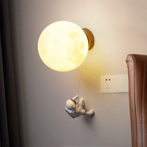 Childrens room wall lamp astronaut bedroom astronaut bed head bed head lamp designer lunar light planet light creative boy lamp