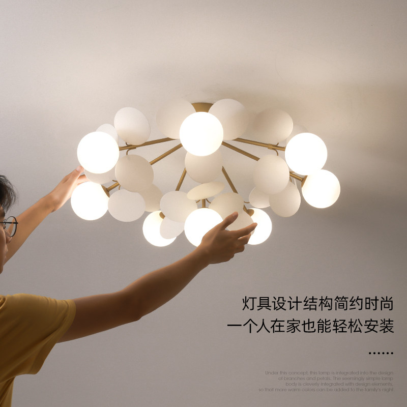 Children's room suction light girls Teenage Flowers Master Bedroom creative personality Art Living room Bedroom Lamp ins windproof lamps