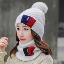 Hat female winter plus velvet Korean version of fashion sweet and cute autumn and winter knitted wool hat Joker warm and windproof