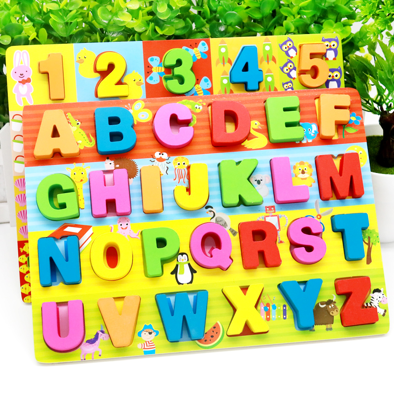 Wooden Jigsaw Children Early Teach Puzzle Toy Toddler Toddler Shape Cognition Matching Geometric Building Aids Solid Puzzle