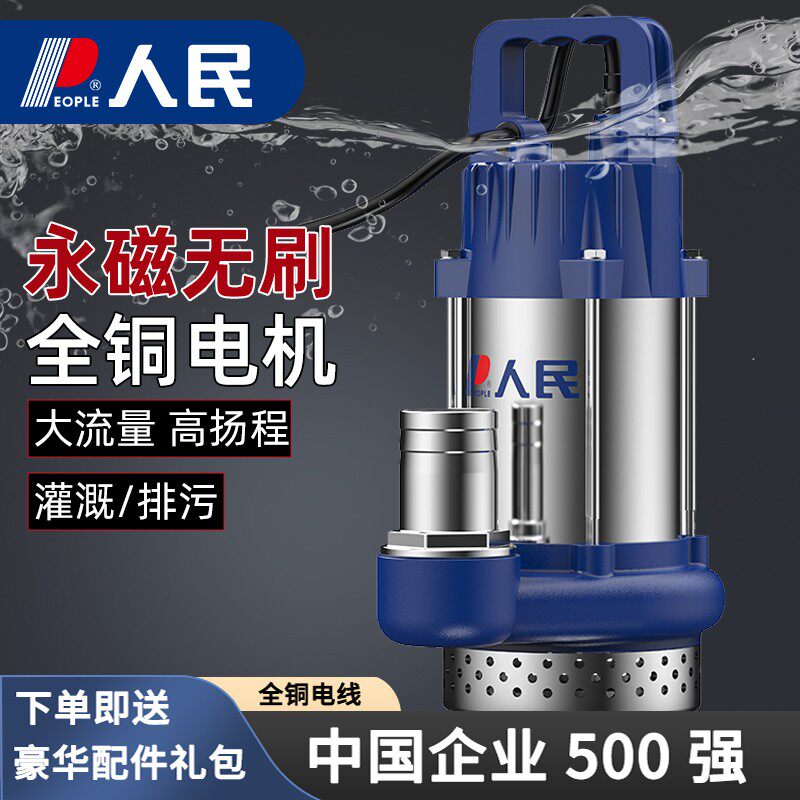 人民电器无刷直流潜水泵高扬程24V48V60V72V抽水家农用灌溉抽水泵