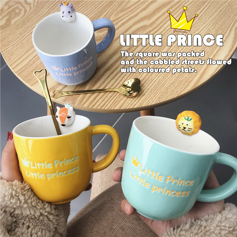 Cute Cartoon Water Glass Sub Creative Ceramic Cups Girls Super Cute Korea Teen Hearts Fresher Office Mark Cup