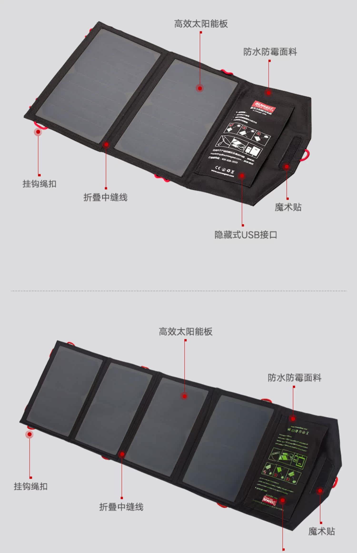 Люксовое дорожное портативное складное зарядное устройство на солнечной энергии, блок питания, 10W, 18W, высокая мощность sunree 