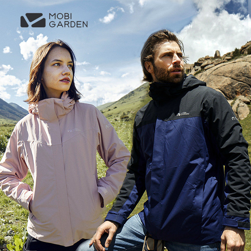 The pastoral flute new rock sheep male and female submachine clothes three-in-one thickened thermal sports jacket outdoor windproof mountaineering clothes