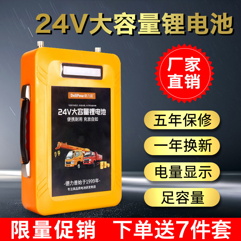 Delip 24v Battery Cell 12v Lithium Battery Large Capacity Outdoor Inverter Xenon Lamp General High Power Storage Battery Group