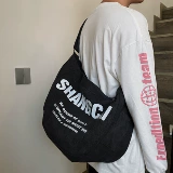 Шоппер, вместительная и большая сумка через плечо на одно плечо, в корейском стиле