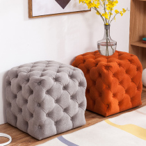 Leather stool home childrens creative living room small pier bedroom fitting room mini fabric low stool