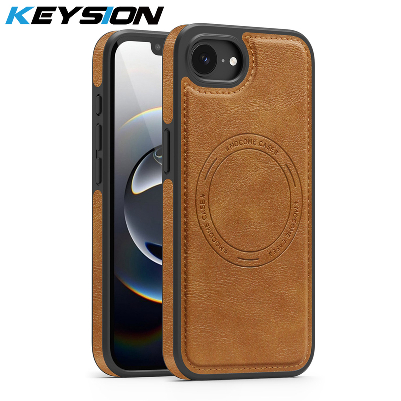Suitable for iPhone 17E Men's Phone Case, Magsafe Magnetic Charging Leather Strong Magnetic Protective Case, Business Simple and Stylish High-End Feel, Women's Apple 16E Protective Case, Apple Phone Case