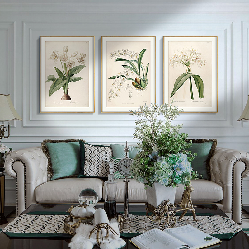 American light extravaganza Decorative Drawing Brief Beauty Style Orchid Countryside Field Park Living Room Painting Bedroom Mural Bed Head Hanging Painting Metal