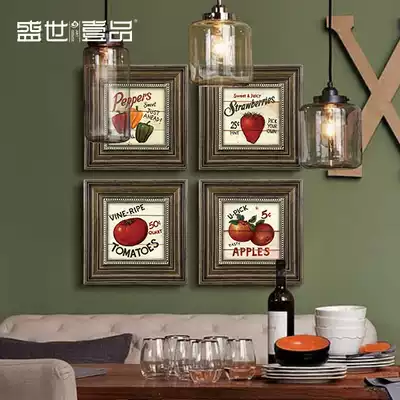 American dining room decoration painting single triple kitchen fresh fruit background wall hanging painting simple European dining room small decorative painting