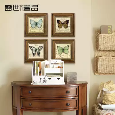 American country decoration painting living room combination retro butterfly flower bird flower bedroom bed dining room decoration painting single piece