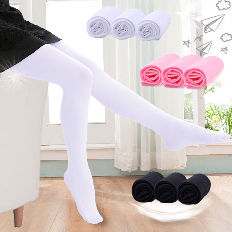 Children's pantyhose spring and autumn girls' underwear practice white stockings summer thin dance socks dance socks