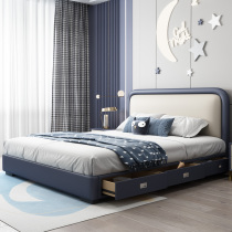 Child Bed Boy Modern Brief About 1 2m Single Beds 1 5 m Light Lavish Internet Red Tech Cloth Baby Bed Storage Bed