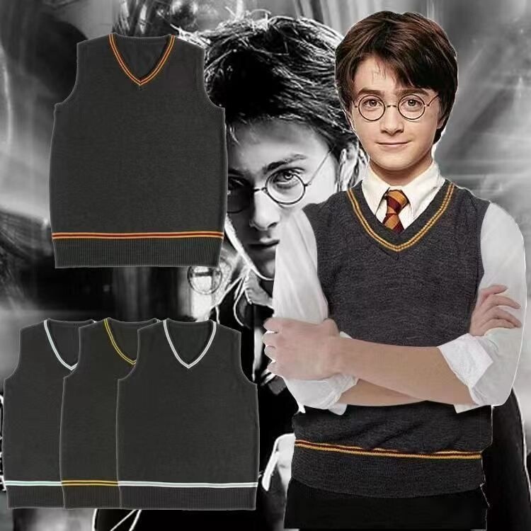 Harry Potter Gryffindor Cosplay Costume V-Neck Sweater Vest Academy Style Harry Potter Scarf Hot Sale Harry Potter Gryffindor Cosplay Costume V-Neck Sweater Vest Academy Style Harry Potter Scarf Hot Sale