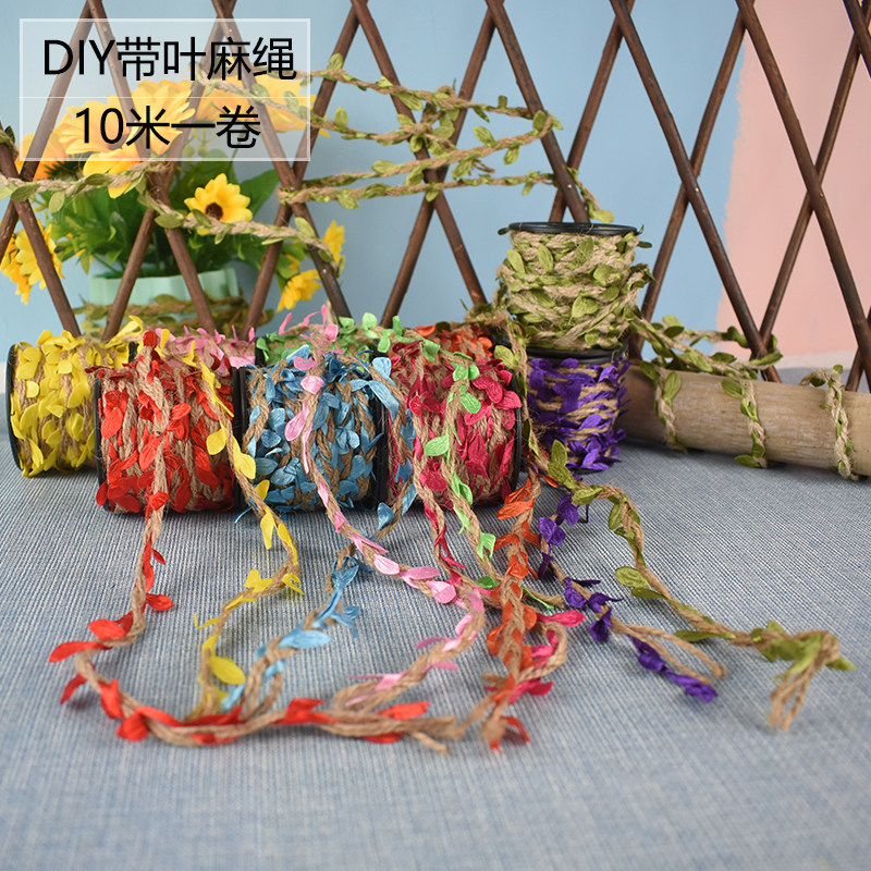 Mori color with leaf hemp rope to start school kindergarten ornaments DIY ornaments plant corner handmade ring creation rope