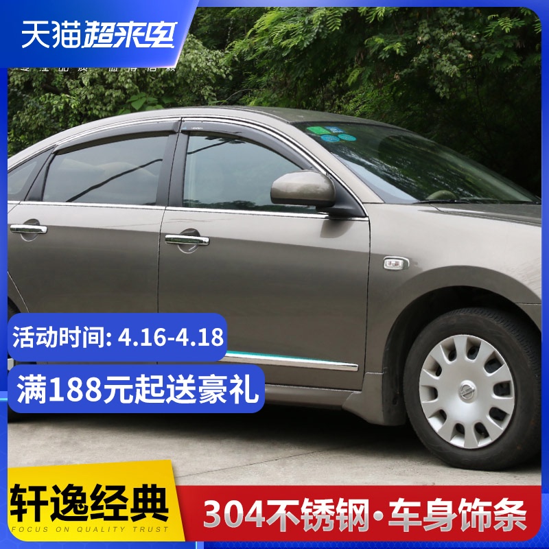 Body trim dedicated to 12-21 new Sylphy classic stainless steel door edge bright modified door anti-collision strip