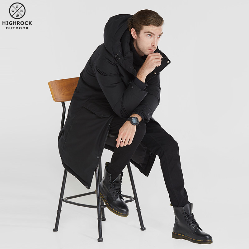 Tianshi down jacket outdoor autumn and winter thickened windproof down jacket men's long goose down winter clothing ski suit T153