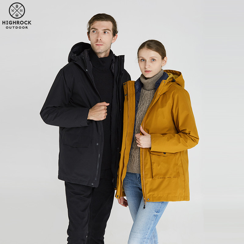 Tianshi outdoor windproof windbreaker jacket couple men and women mid-length windproof casual fashion warm jacket T152