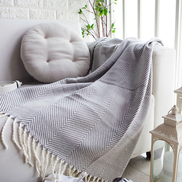 Nordic fashion herringbone sofa blanket sofa cover towel single first class sofa recliner blanket sofa set service post
