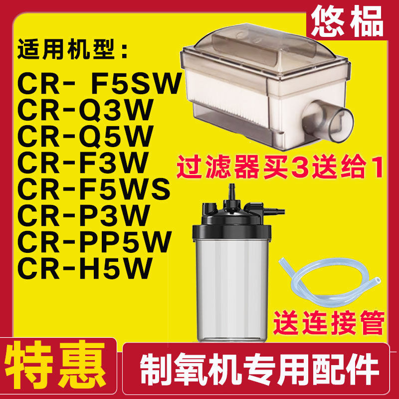 适配柯尔制氧机过滤器H5w配件湿化瓶Q系列R装水杯过滤盒滤网滤芯