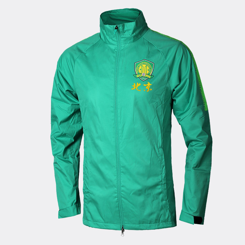 Beijing Guoan windproof raincoat jacket in Chinese Super football training jacket Men's sports wind clothes team customised team uniforms