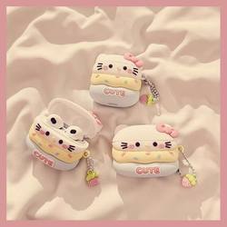 귀여운 케이티 크림 마시멜로 애플 airpods4 블루투스 헤드폰 케이스 1/2 세대 소프트 쉘 Pro3