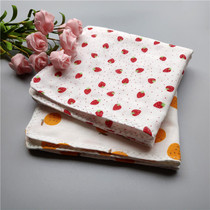Strawberry handkerchief Double cotton yarn sweat towel Apple printed small square towel for girls pure cotton handkerchief soft and cute handkerchief