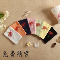 Bana embroidered handkerchief lady sweat-absorbing ancient style pure cotton hemp Manzhu Shahua embroidery original handkerchief men can embroider words