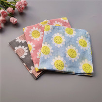 Carry-on sweat cotton small square towel cute sun flower handkerchief Cotton women sweat-absorbing handkerchief Childrens printed handkerchief