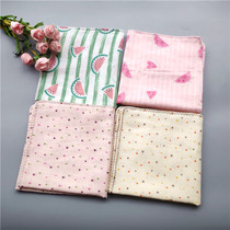Watermelon printed pure cotton cotton yarn soft glutinous double layer handkerchief child handkerchief girl baby full cotton hand towels soft and absorbent