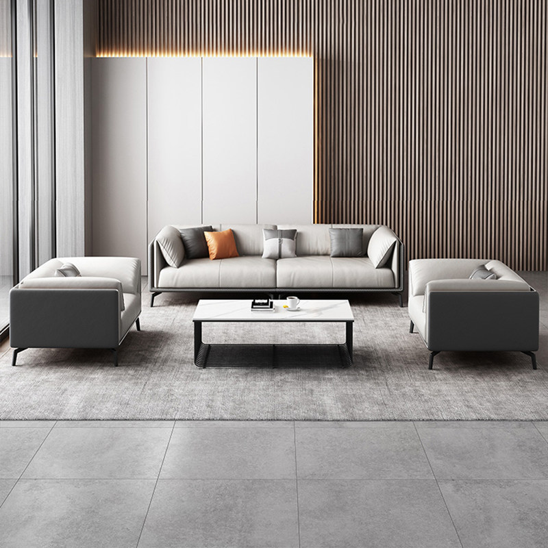 Office Sofa Business Minimalist Hospitality guests in talks for small office Leisure Lounge Tea Table Composition Suit