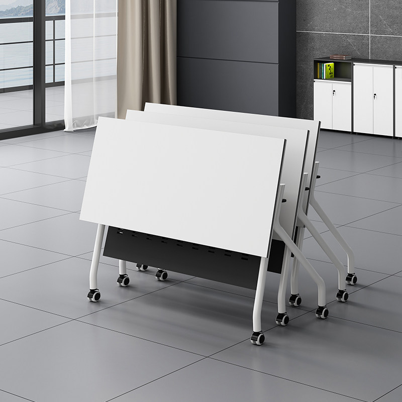 Folding training table and chairs combined multifunctional long table staff desk student desks can splice mobile conference table