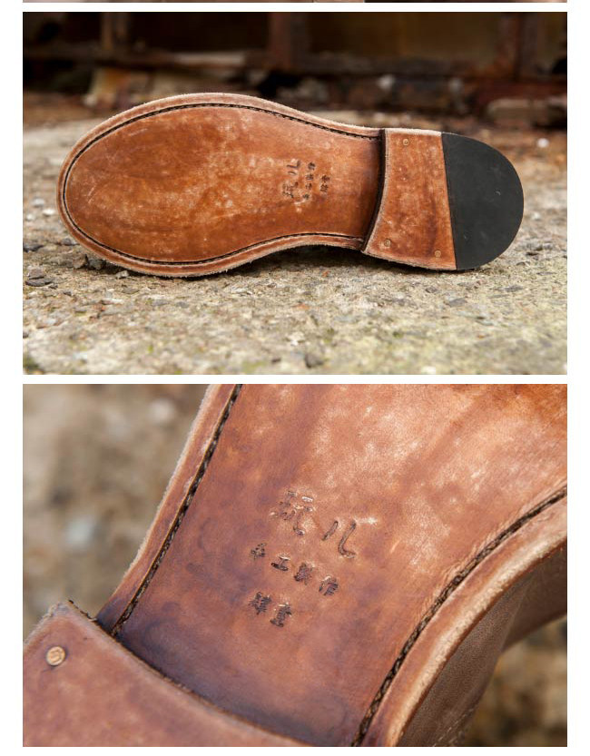 Джинсовые ретро кожаные короткие сапоги, из натуральной кожи 