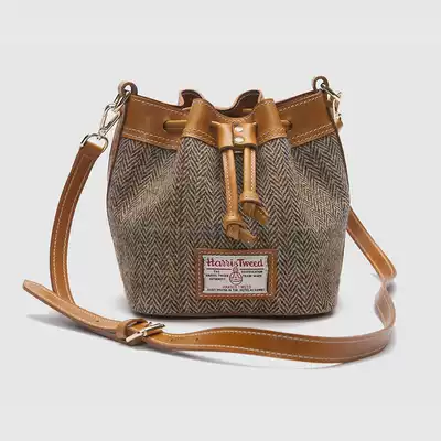 Play elegant travel Harris Tweed tweed stitching handmade bucket bag drawstring messenger women's bag