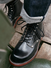 берцы 玩儿·铁道靴 bear head boots 美国horween茶芯皮复古工装固特异