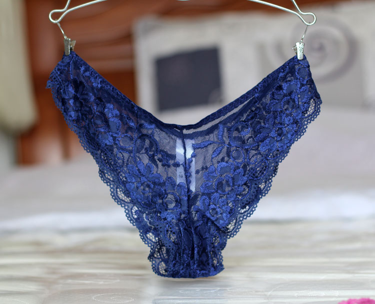 Mới Ý Kích thước lớn Full Lace Sexy Quần lót nữ Openwork Cám dỗ trong suốt T Quần quần lót lọt khe xuyên thấu