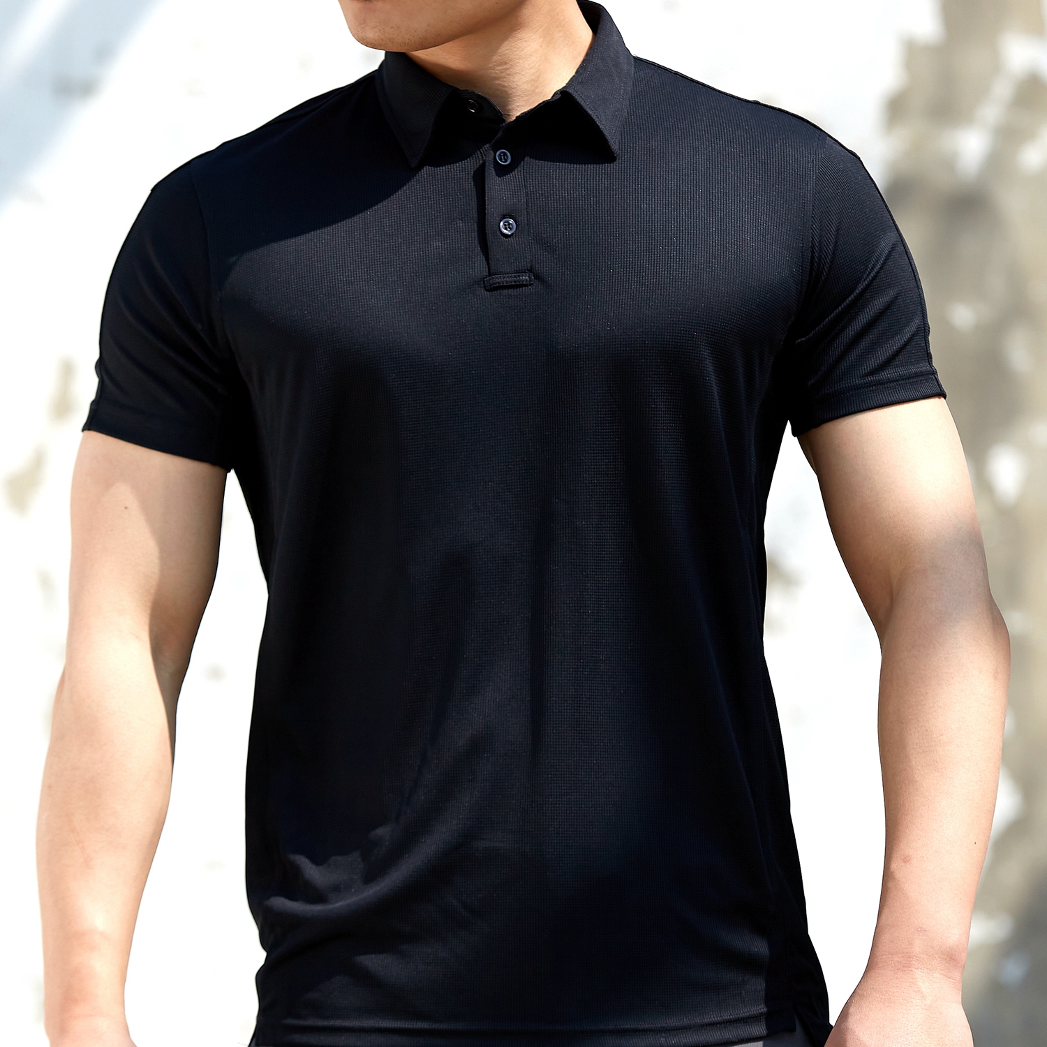 Summer breathable stretch slim fit ultra-light speed drying lapel short sleeve t-shirt men's outdoor casual POLO shirt anti-wrinkle thin