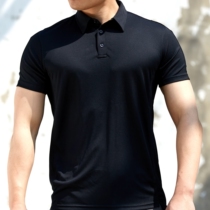 Summer breathable stretch slim-fit ultra-light quick-drying lapel short-sleeved t-shirt mens outdoor casual POLO shirt anti-wrinkle thin