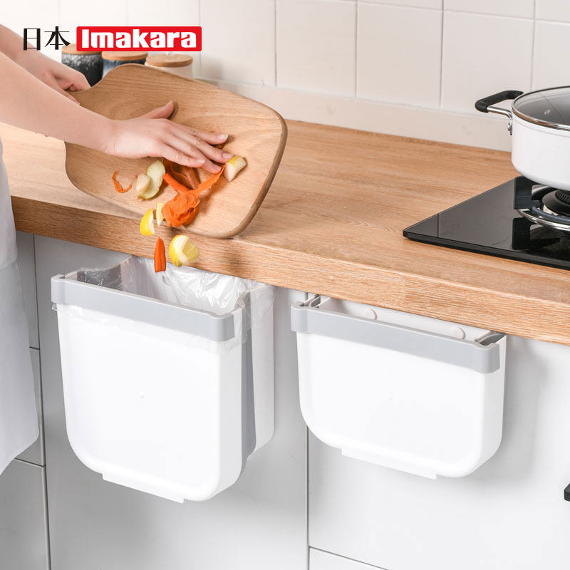 Japan Home Kitchen Trash Can HANGING OVERALL CLOSET CABINET DOOR EXTENSION FOLDING AND FOLDING GARBAGE CONTAINING SILO CLASSIFICATION MINIMALIST PAPER BASKET